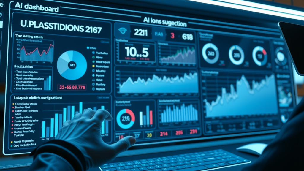 crm system features AI analytics dashboard crm software benefits futuristic workspace