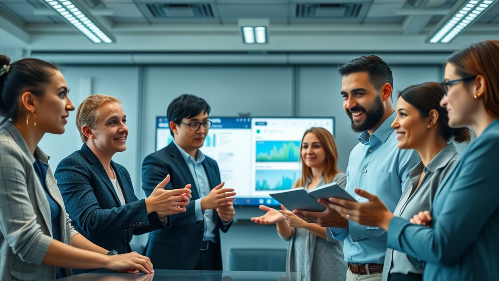 professional business team discussing online reviews - review response techniques