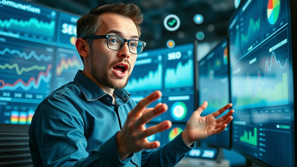 digital marketer analyzing SEO analytics inbound marketing search engine