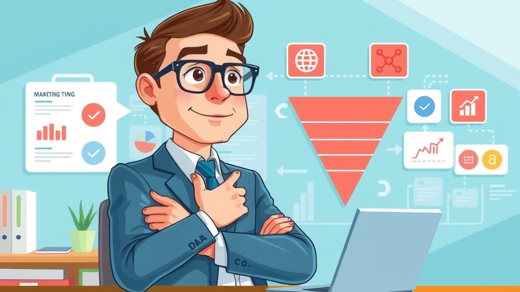 marketing strategist mapping data-driven marketing analytics model with customer data and analytics icons in workflow