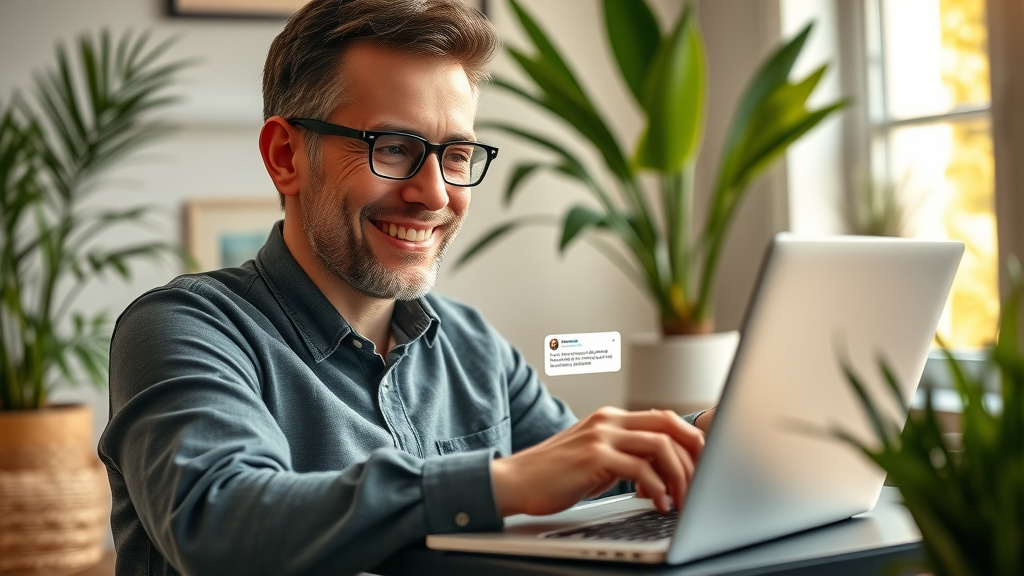 happy customer engaging with personalized email automation interface for improved retention