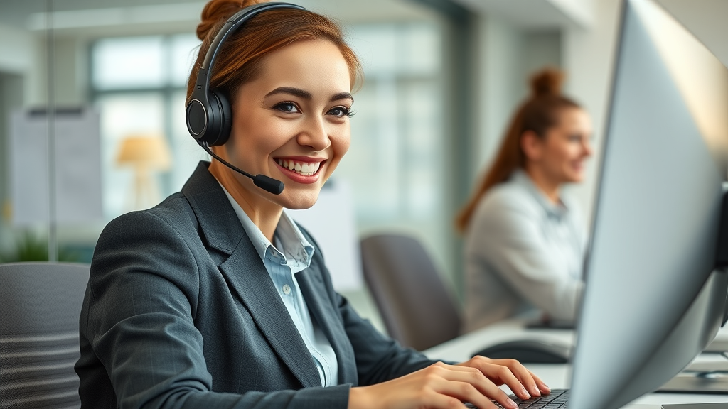 customer retention - enthusiastic customer support agent engaging happily with clients