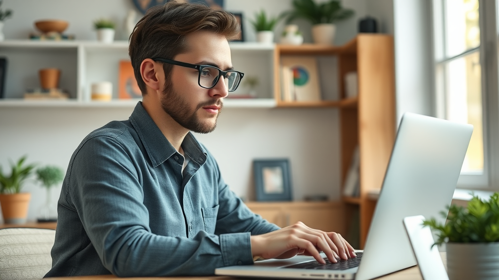 Professional small business owner working on laptop to audit company