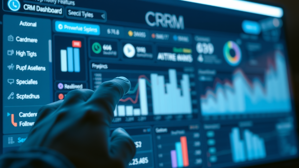 sleek crm dashboard interface for small business crm with contact management tools and sales pipeline charts