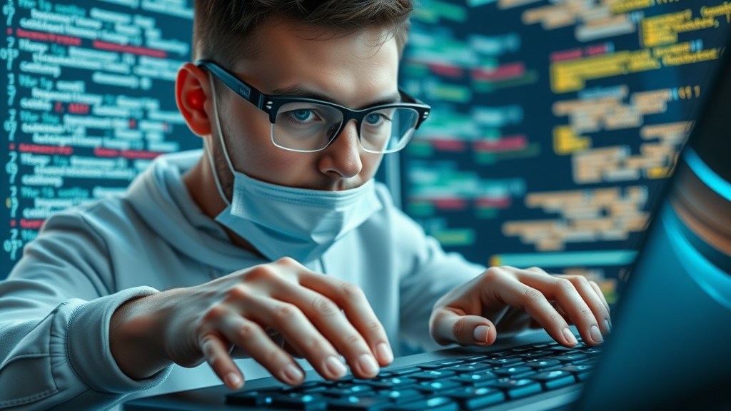 Technician installing Google Tag code snippet on a website interface for Google Ads conversion tracking