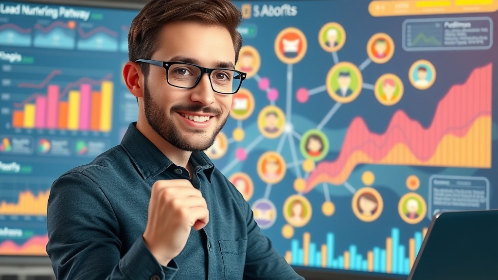 digital marketer managing lead nurturing through marketing automation tools