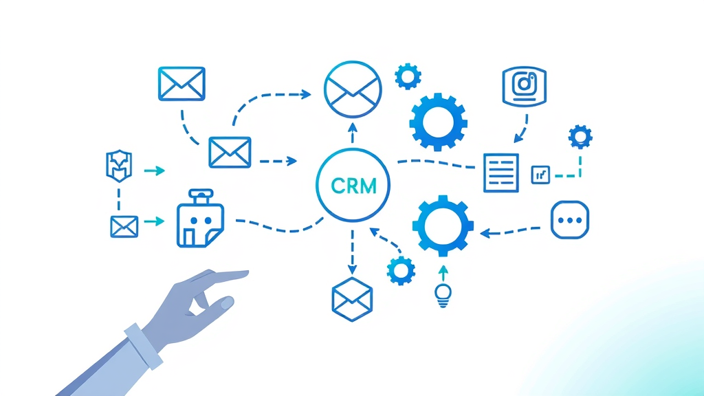 marketing automation tool workflow concept icons