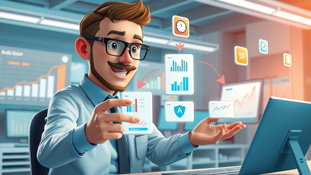 analyst building customer engagement analytics framework in futuristic digital office