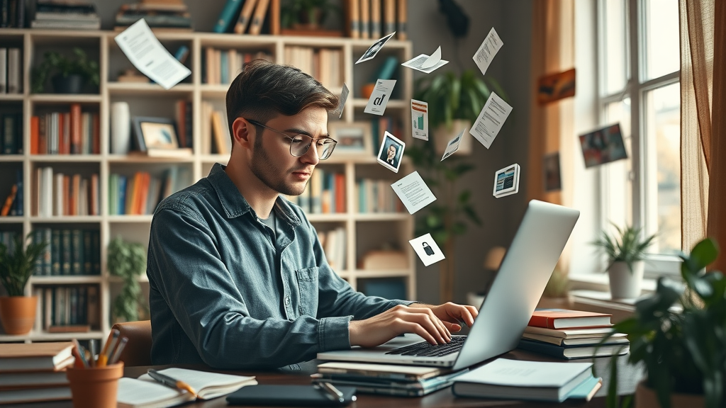 Creative blogger developing content marketing for small business marketing