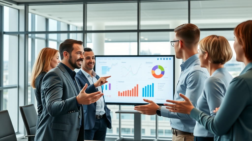 B2B sales team using marketing automation dashboard to shorten sales cycles