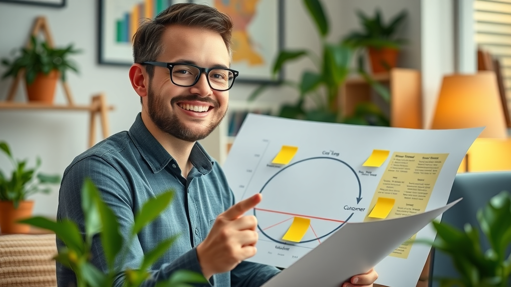 customer lifetime value, account manager mapping long-term customer relationship charts in office