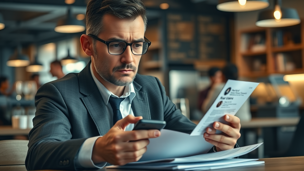 Concerned business owner facing negative feedback that hurt business reputation