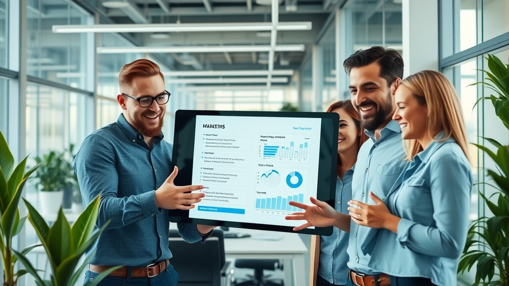organized marketing team reviewing checklist for review response techniques