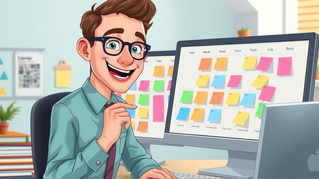 Marketer organizing a content calendar for consistent content marketing strategy on a digital app