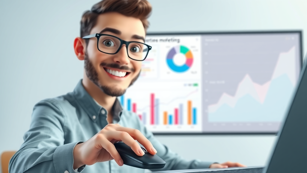 marketing dashboard with bar chart, pie chart, and line chart
