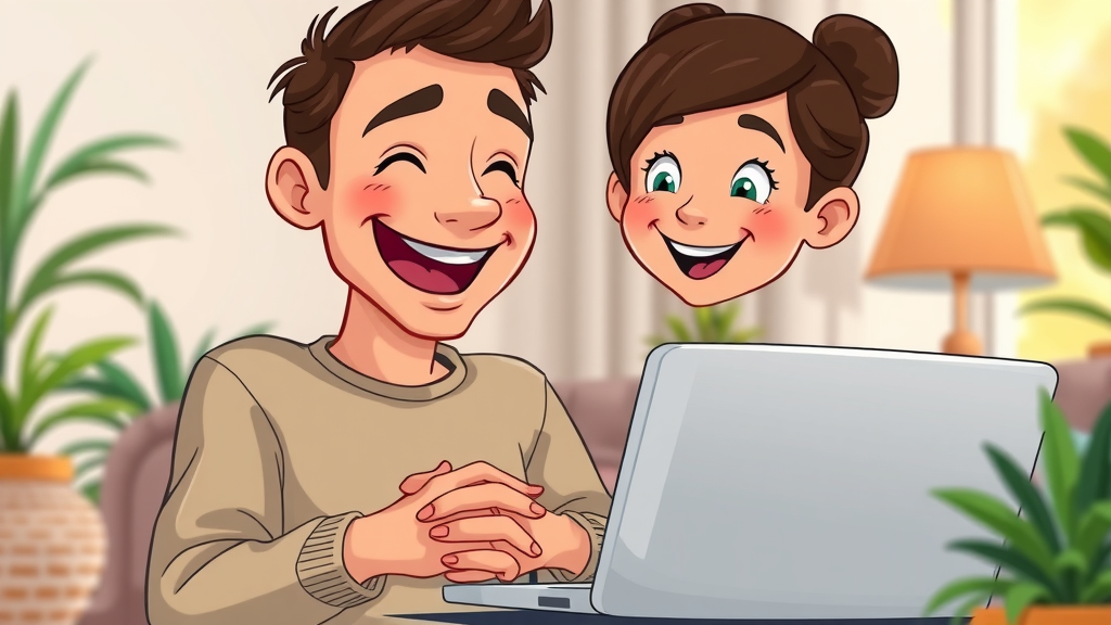 happy customer reading a positive review response on laptop - positive review response techniques