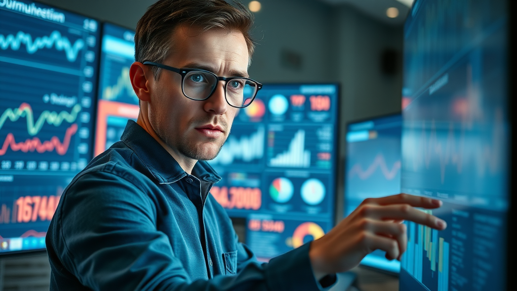 analyst using customer engagement analytics dashboards, interactive engagement charts
