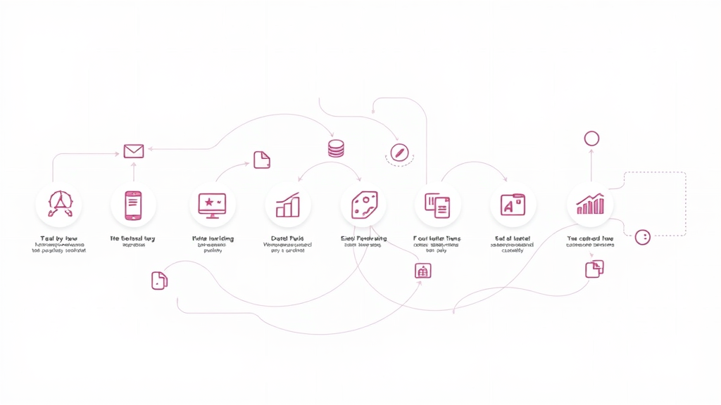 automated sales funnel workflow diagram showing automation steps and progression