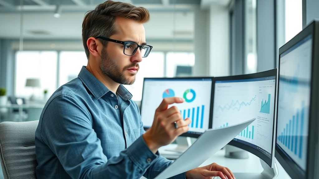 marketer analyzing A/B testing for sales funnel conversion and optimization