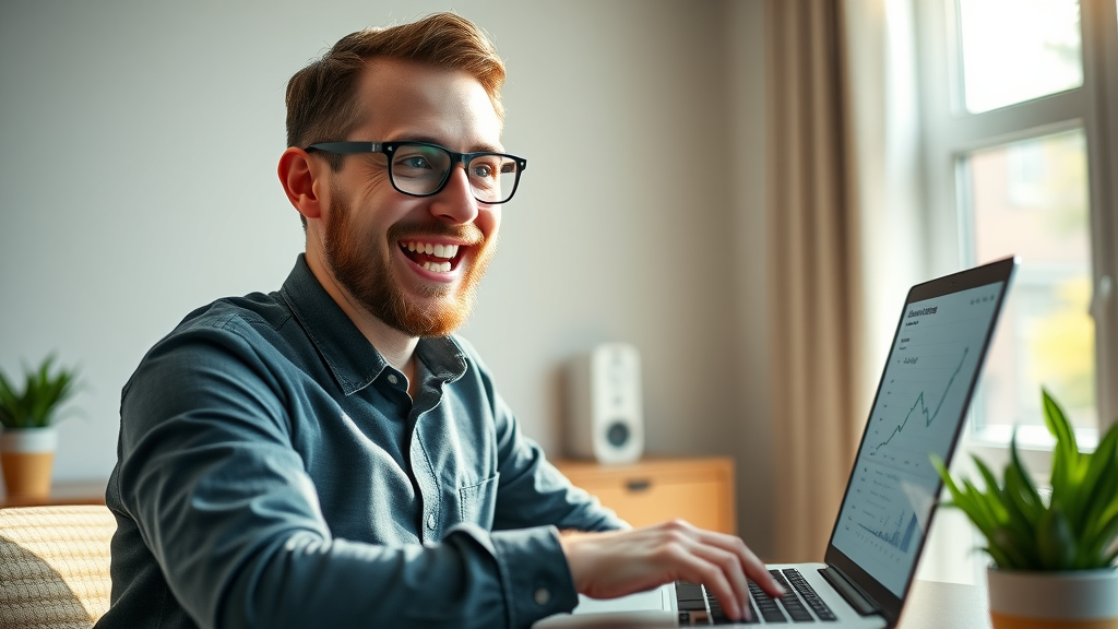 successful online business growth, sales funnel optimization results, digital marketer celebrating sales growth