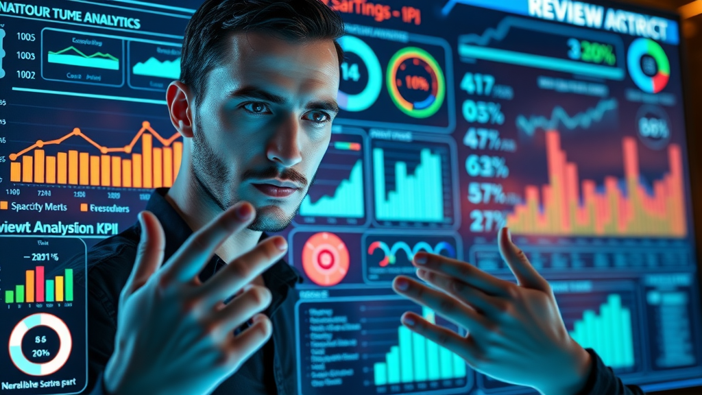 digital dashboard displaying review analytics - managing negative reviews - tracking online reputation improvements