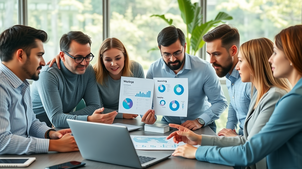 modern business team analyzing marketing strategies inbound vs outbound marketing