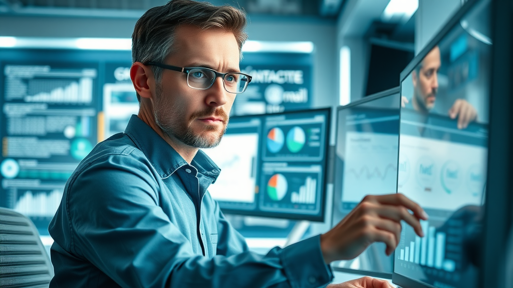marketing specialist analyzing email campaign results on computer screens, effective email marketing for small business