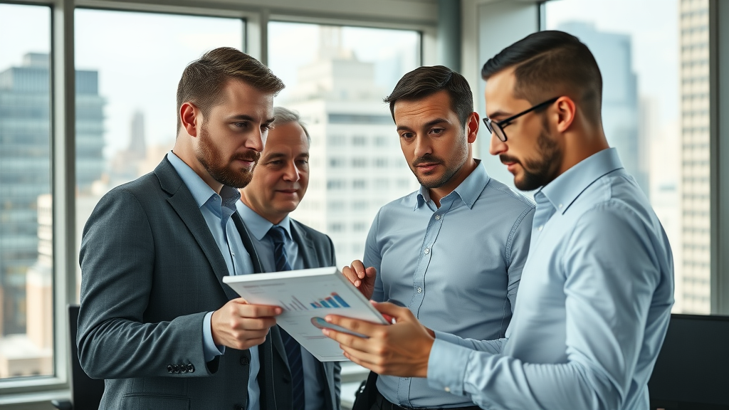 dynamic corporate team analyzing automated marketing workflows and digital marketing performance