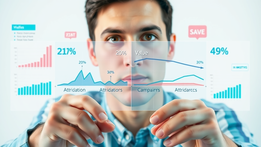 Infographic comparing types of attribution models, including linear attribution, decay attribution, and last-click attribution.