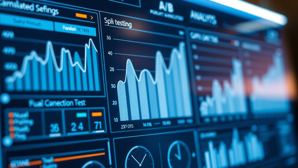 advanced marketing analytics dashboard displaying A/B test campaign performance