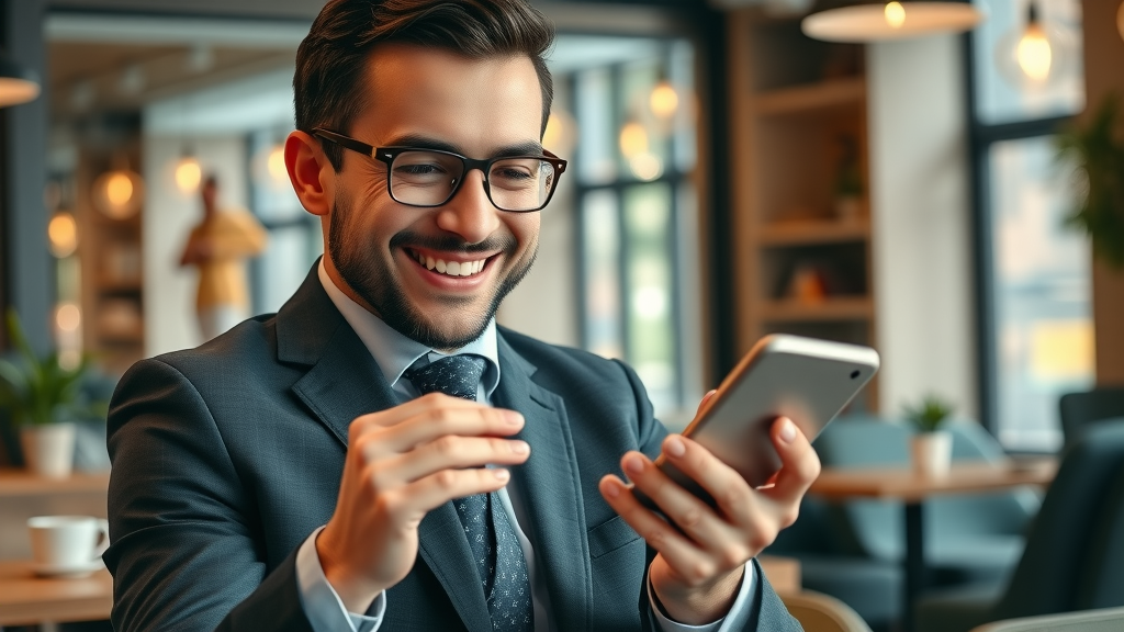 landing page content: business professional engaging with personalized landing page for lead gen
