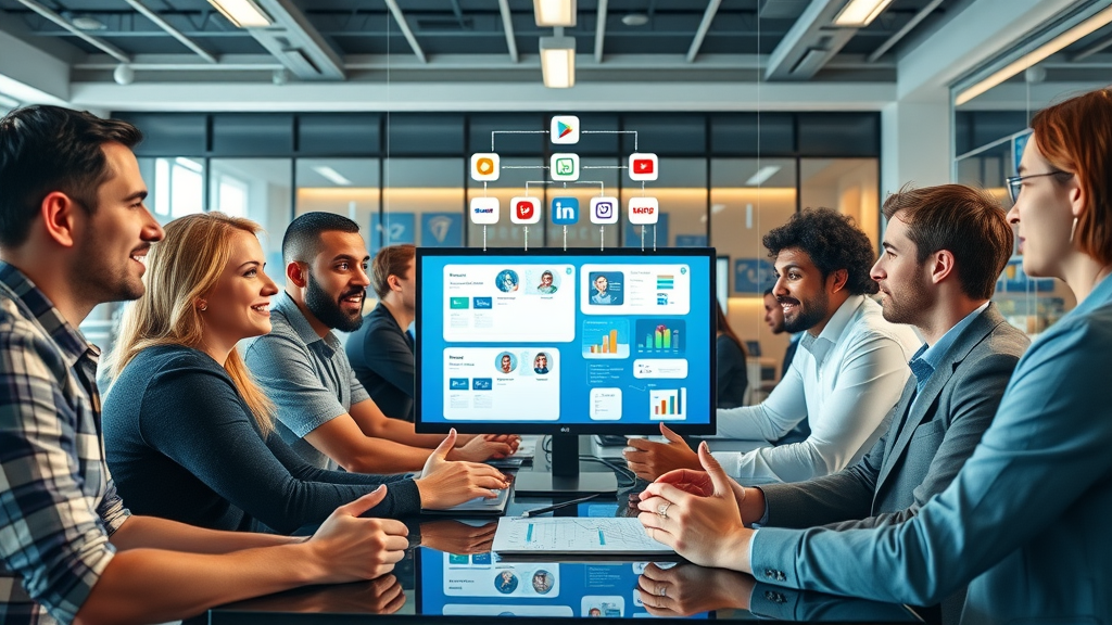 diverse marketing team planning crm and email multichannel strategies